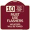 Signmission 10 Minute Active Loading Zone Must Use Flashers Violators Towed Alum Sign, 18" x 18", BU-1818-24646 A-DES-BU-1818-24646 - alternate 1